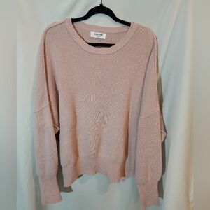 Double Zero Blush Crew Neck Oversized Boxy Sweater